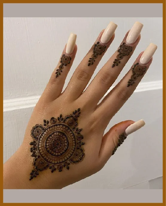 Mandala And Net Combo In Simple Back Hand Mehndi Mandala And Net Combo In Simple Back Hand Mehndi
